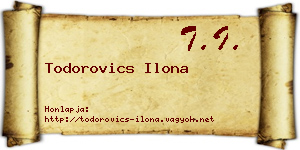 Todorovics Ilona névjegykártya